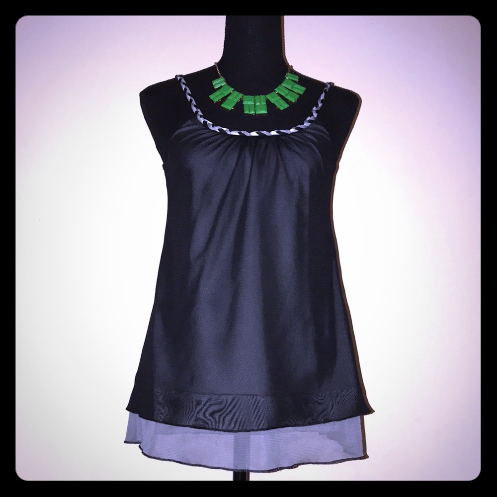 Black and grey dress tank top